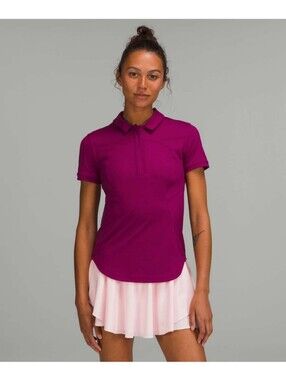 Lululemon Magenta Purple Quick Drying Short Sleeve Polo Shirt Size 6?